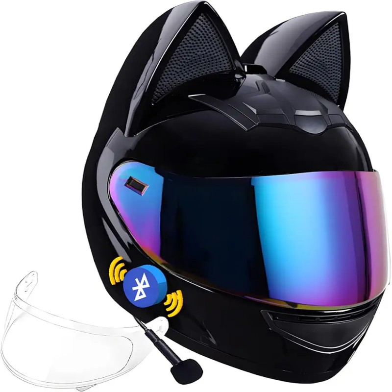 Bike helmet with cat ears