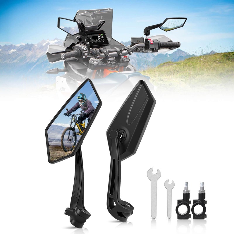 Wide-angle motorcycle mirrors